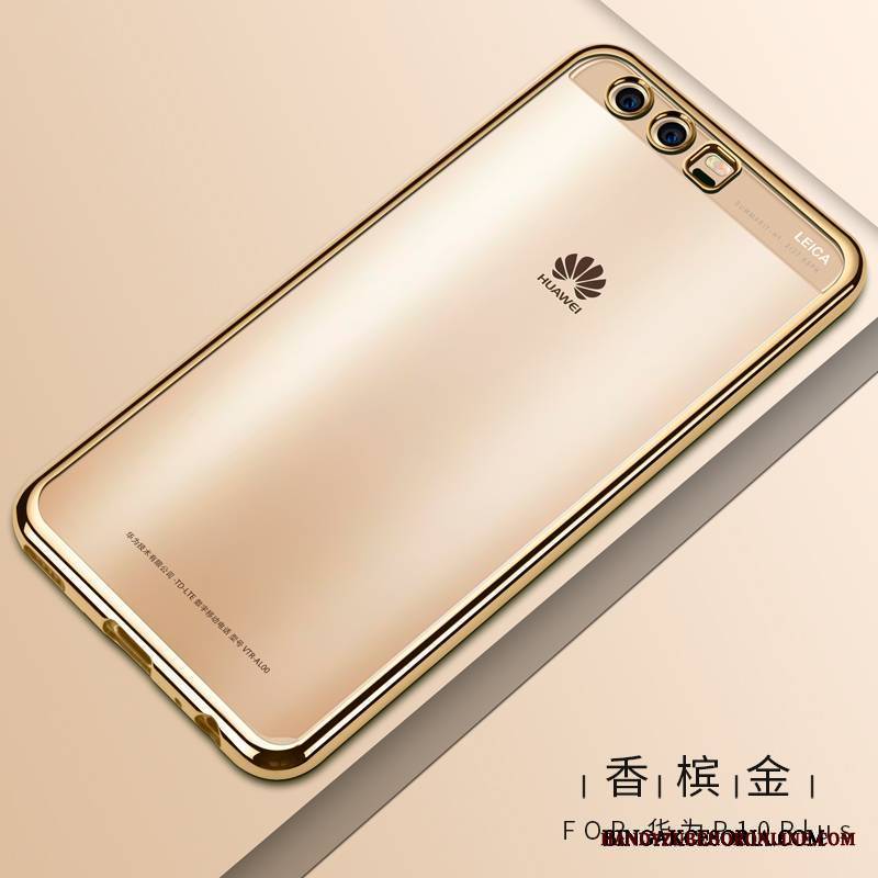 Huawei P10 Plus Etui Futerał Przezroczysty Ochraniacz Złoto Cienkie Etui Na Telefon