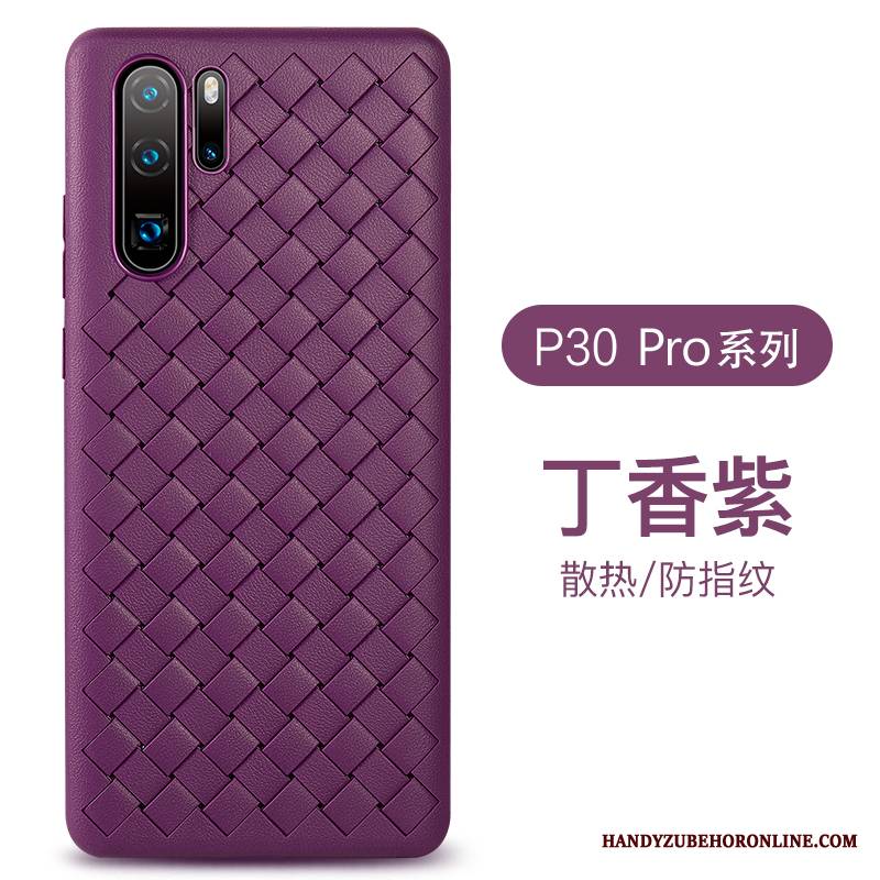 Huawei P30 Pro Futerał Purpurowy Oddychające Ochraniacz Anti-fall Wzór Biznes Silikonowe