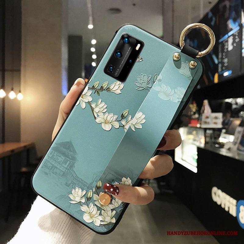 Huawei P40 Pro Futerał Relief Ochraniacz Etui Silikonowe Niebieski All Inclusive Wiatr