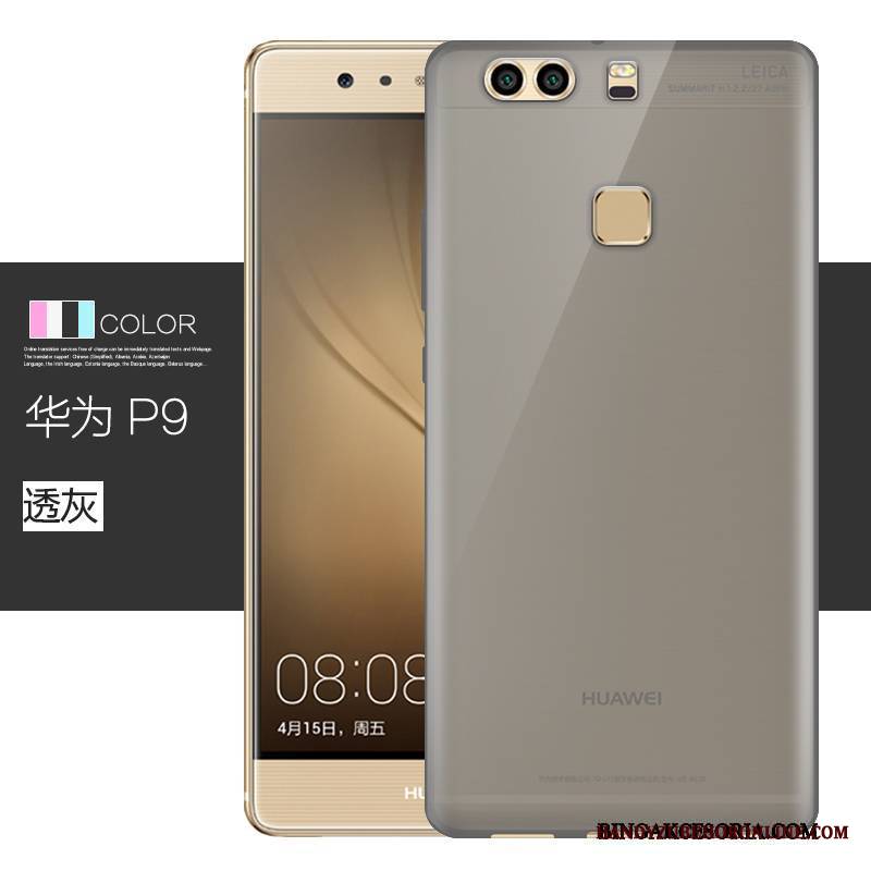 Huawei P9 Ochraniacz Miękki Etui Na Telefon Granica Futerał Szary Przezroczysty