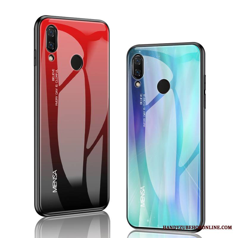 Huawei Y7 2019 Futerał Jasny All Inclusive Szkło Ochraniacz Nowy Lustro Niebieski