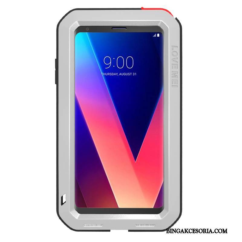 Lg V30 Futerał Metal Anti-fall Etui Na Telefon Ochraniacz Szary Trudno Europa