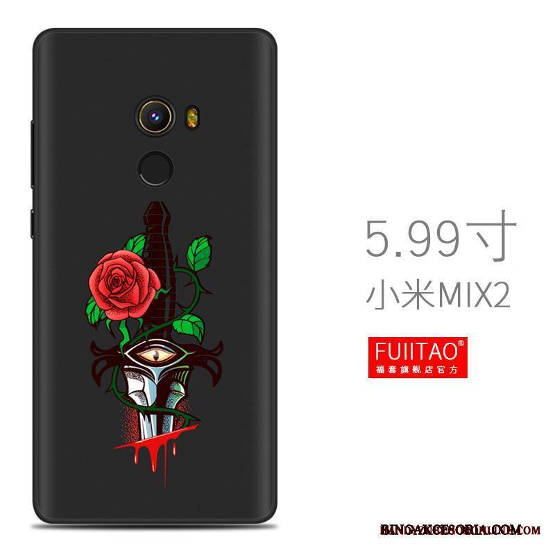 Mi Mix 2 Silikonowe All Inclusive Ochraniacz Futerał Kreatywne Czarny Nubuku