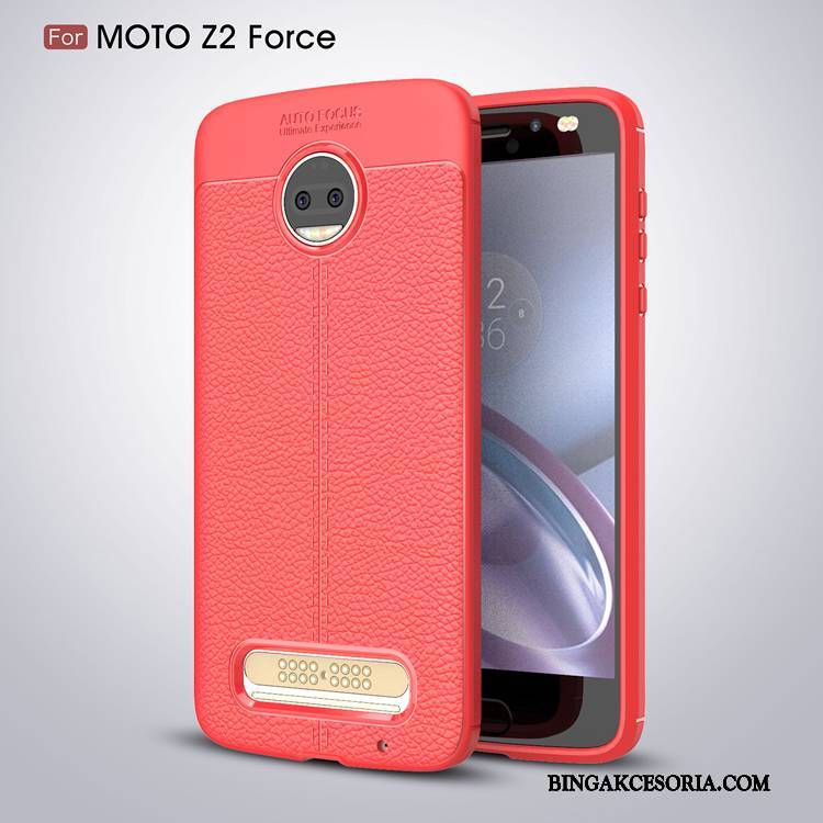 Moto Z2 Force Edition Miękki Czerwony All Inclusive Futerał Etui Ochraniacz Anti-fall