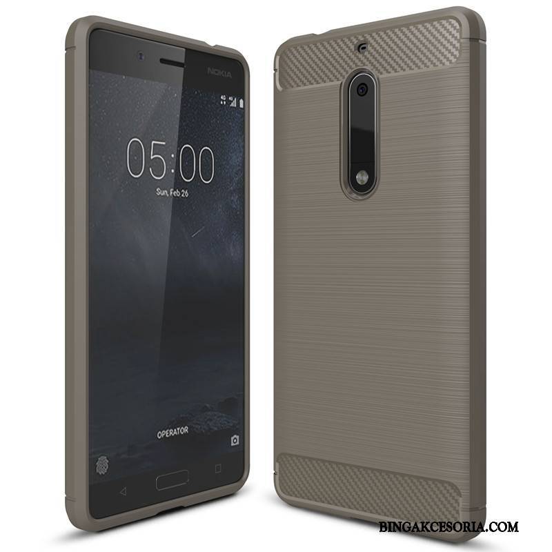 Nokia 5 Etui Futerał Telefon Komórkowy All Inclusive Szary Silikonowe Miękki