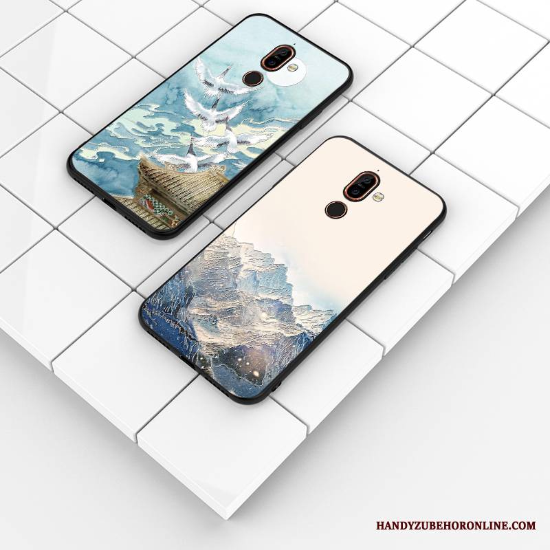 Nokia 7 Plus Niebieski Nubuku Futerał Dostosowane Miękki Etui Na Telefon Relief