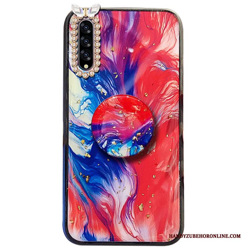 Samsung Galaxy A30s Futerał Etui Anti-fall Czerwony Netto Ochraniacz Modna Marka Wspornik Rhinestone