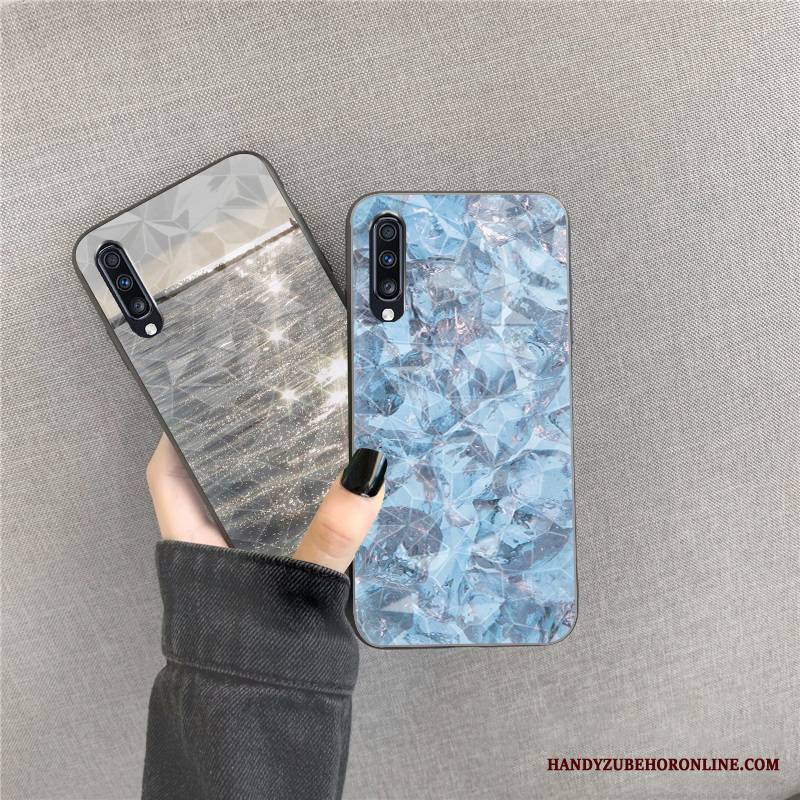 Samsung Galaxy A70 Futerał Etui Anti-fall Kolorowe Moda Niebieski Etui Na Telefon Proste