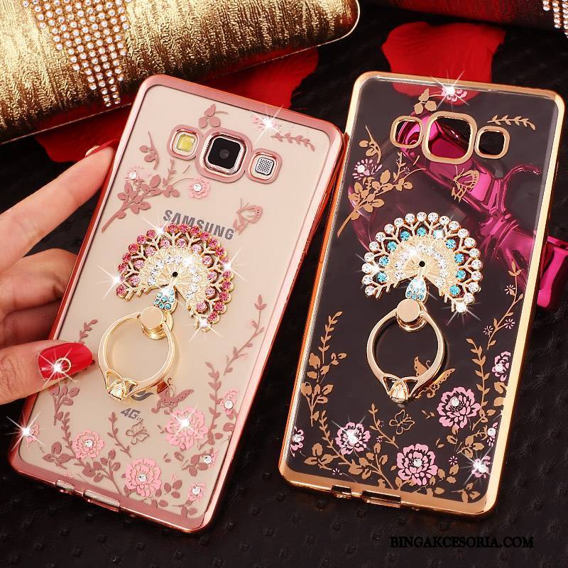 Samsung Galaxy J3 2015 Futerał Ochraniacz Gwiazda Rhinestone Ring Silikonowe Etui Na Telefon Wspornik