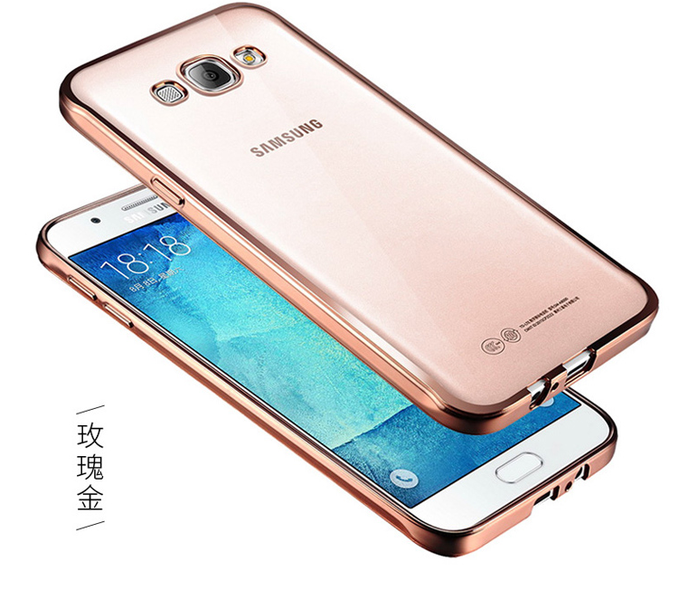 Samsung Galaxy J5 2016 Różowe Złoto Przezroczysty Etui Ochraniacz Gwiazda Cienka Futerał