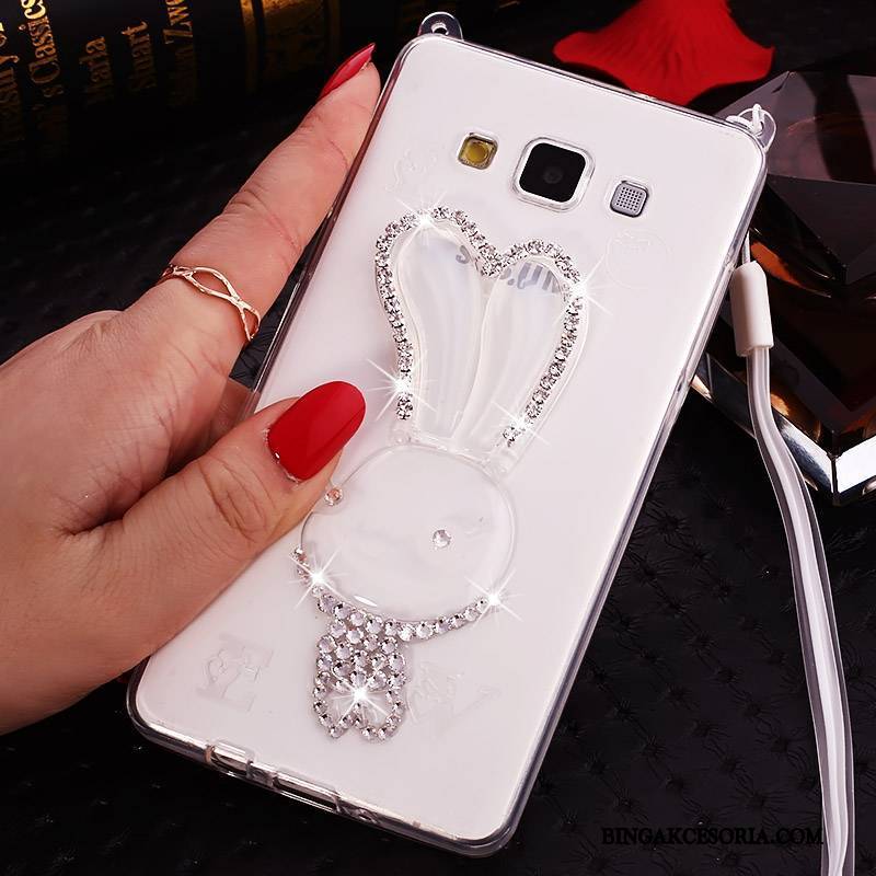 Samsung Galaxy J7 2015 Futerał Wiszące Ozdoby Rhinestone Etui Gwiazda Przezroczysty Silikonowe Kreskówka