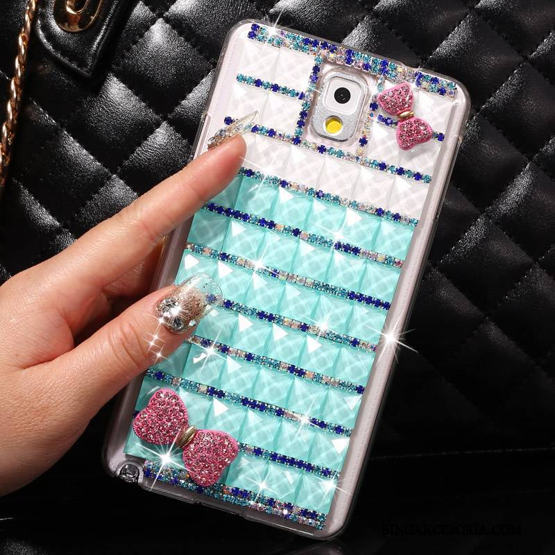 Samsung Galaxy Note 3 Rhinestone Gwiazda Etui Na Telefon Futerał Niebieski Ochraniacz