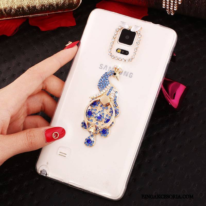 Samsung Galaxy Note 4 Gwiazda Ochraniacz Rhinestone Futerał Silikonowe Purpurowy Cienka