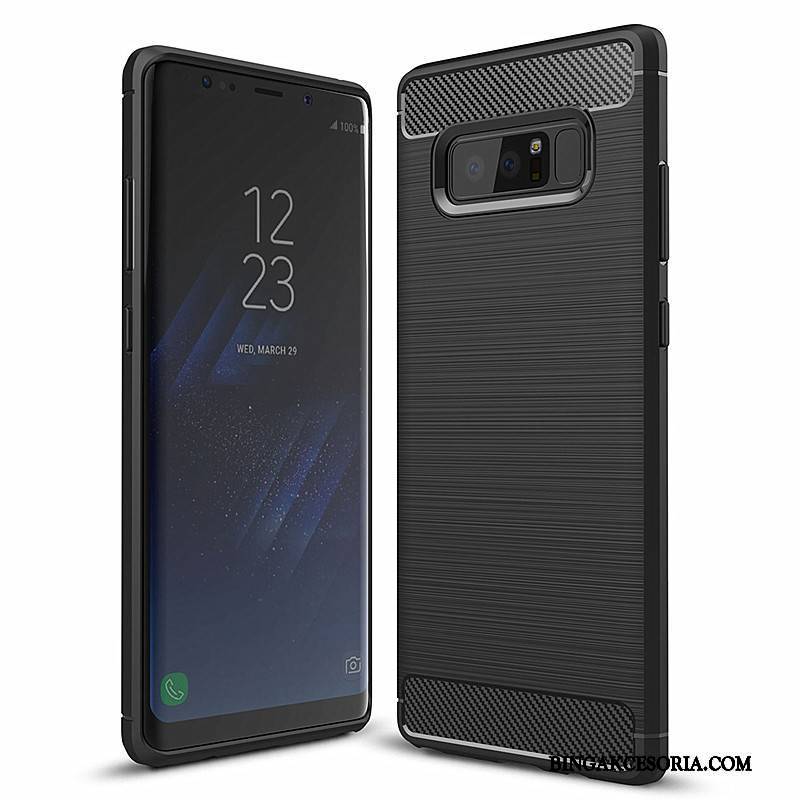 Samsung Galaxy Note 8 Futerał Włókno Czarny Telefon Komórkowy Ochraniacz Silikonowe All Inclusive