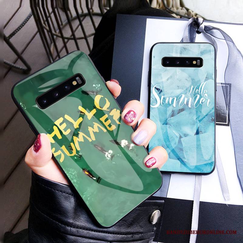 Samsung Galaxy S10+ Futerał Kolor Szkło Hartowane Etui Na Telefon Moda Anti-fall All Inclusive Kreatywne