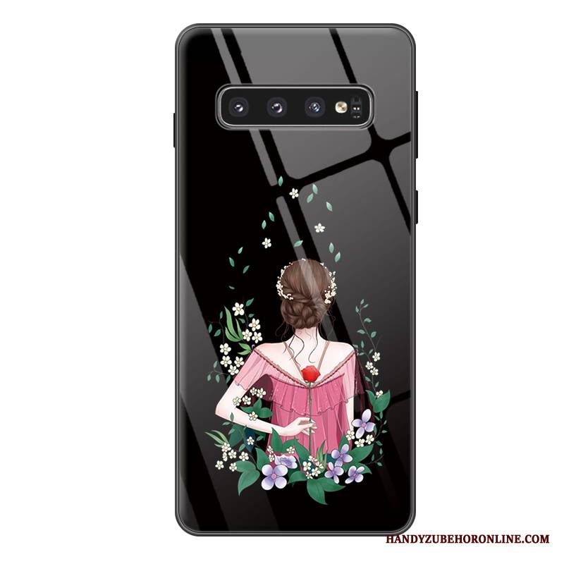 Samsung Galaxy S10+ Futerał Moda Gwiazda Etui Na Telefon Czarny Anti-fall All Inclusive Świecące