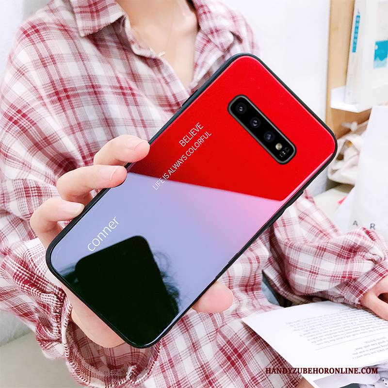 Samsung Galaxy S10+ Futerał Szkło Kreatywne Cienkie Osobowość Ochraniacz Trudno Etui Na Telefon