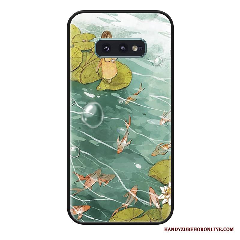 Samsung Galaxy S10e Futerał Zielony Anti-fall All Inclusive Etui Na Telefon Moda Chiński Styl Luksusowy