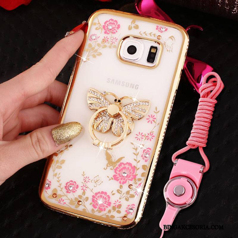 Samsung Galaxy S7 Edge Gwiazda Silikonowe Anti-fall Etui Rhinestone Futerał Ring