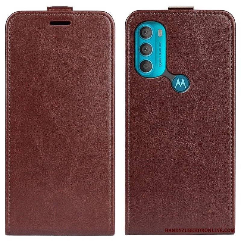 Skórzany Futerał do Moto G71 5G Etui Folio Składane Retro