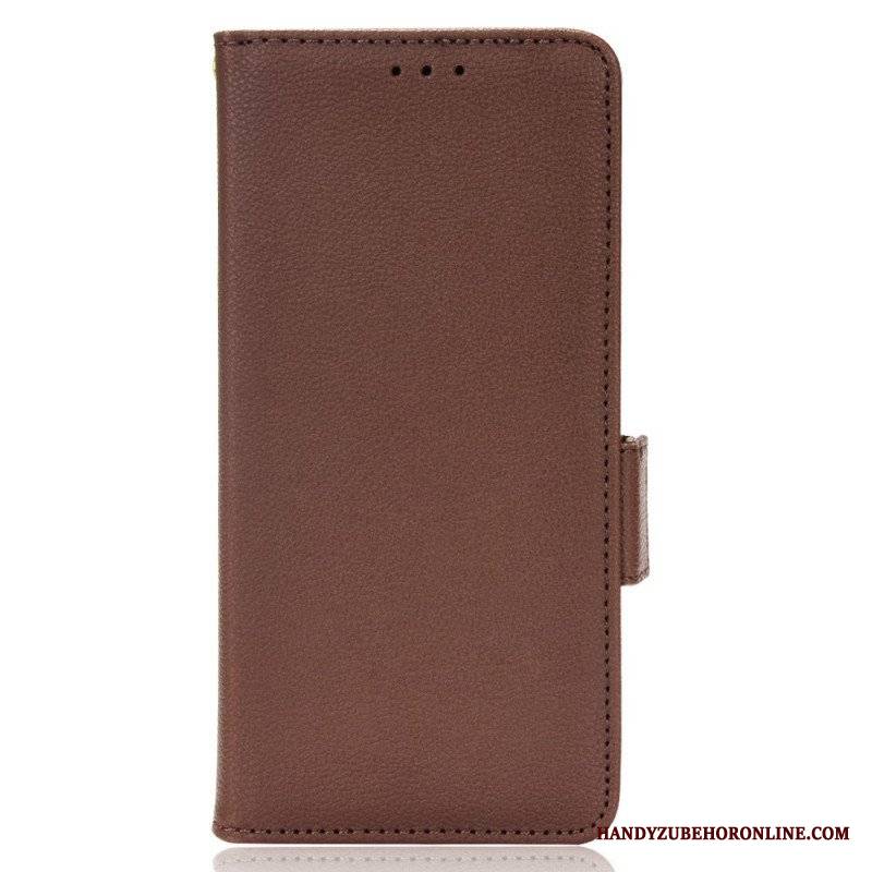 Skórzany Futerał do Oppo A16 / A16s Etui Folio Flap Double Litchi Nowe Kolory