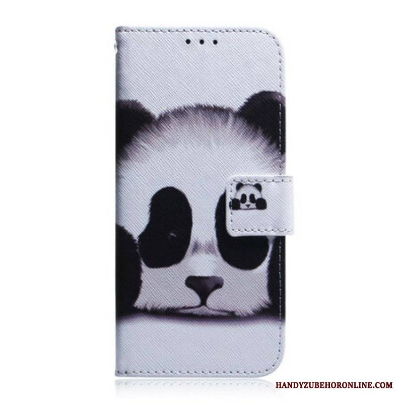 Skórzany Futerał do iPhone 13 Mini Twarz Pandy