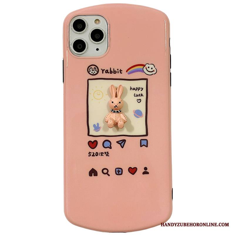 iPhone 11 Pro Futerał Trójwymiarowy Różowe Miękki Bunny Etui Na Telefon