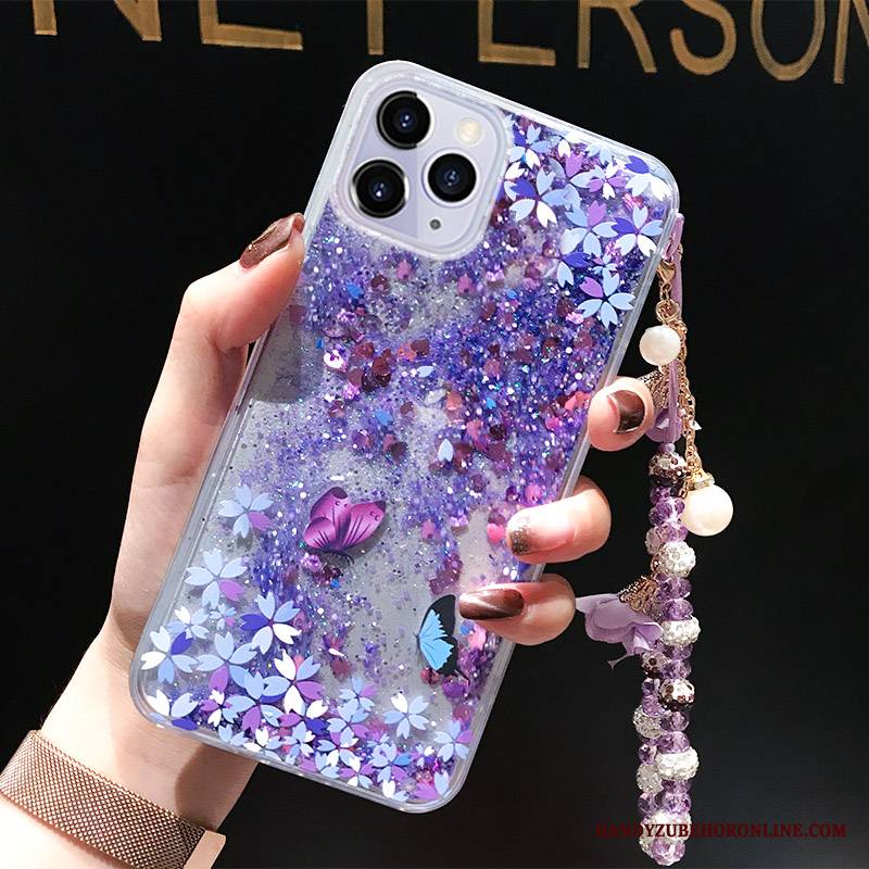 iPhone 11 Pro Proszek Quicksand Purpurowy Futerał Anti-fall Etui Na Telefon All Inclusive