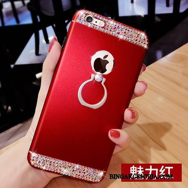 iPhone 6/6s Futerał Czerwony Wspornik Rhinestone Luksusowy Ring Etui Na Telefon Anti-fall