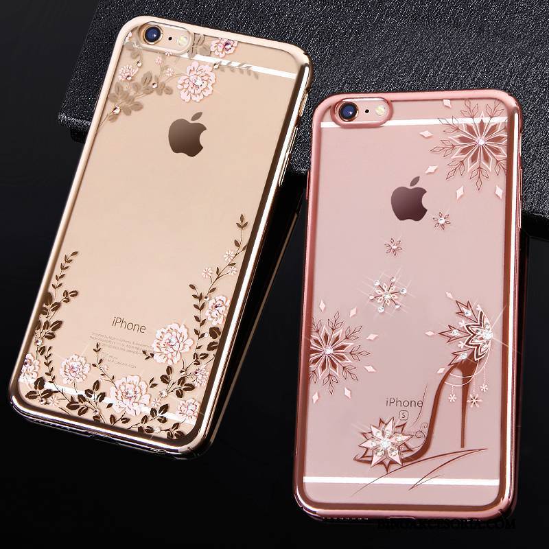 iPhone 6/6s Futerał Etui Na Telefon Rhinestone Luksusowy Złoto All Inclusive Eleganckie Przezroczysty