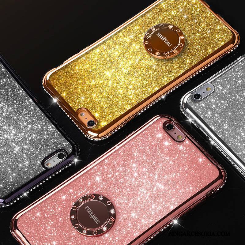 iPhone 6/6s Futerał Ring Złoto Anti-fall Tendencja Przezroczysty Silikonowe Rhinestone