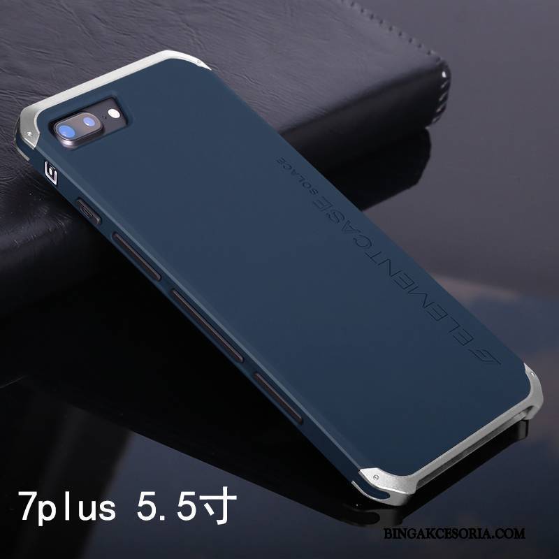 iPhone 7 Plus Anti-fall Trudno Metal Etui Na Telefon Futerał Ciemno Niebieski All Inclusive