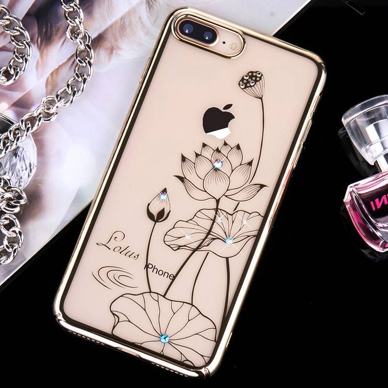 iPhone 7 Plus Futerał Etui Nowy Tendencja Rhinestone Etui Na Telefon Złoto Luksusowy