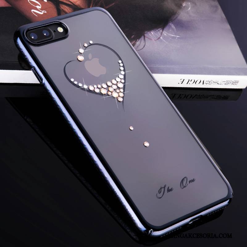 iPhone 8 Plus Futerał All Inclusive Etui Rhinestone Przezroczysty Tendencja Niebieski Nowy