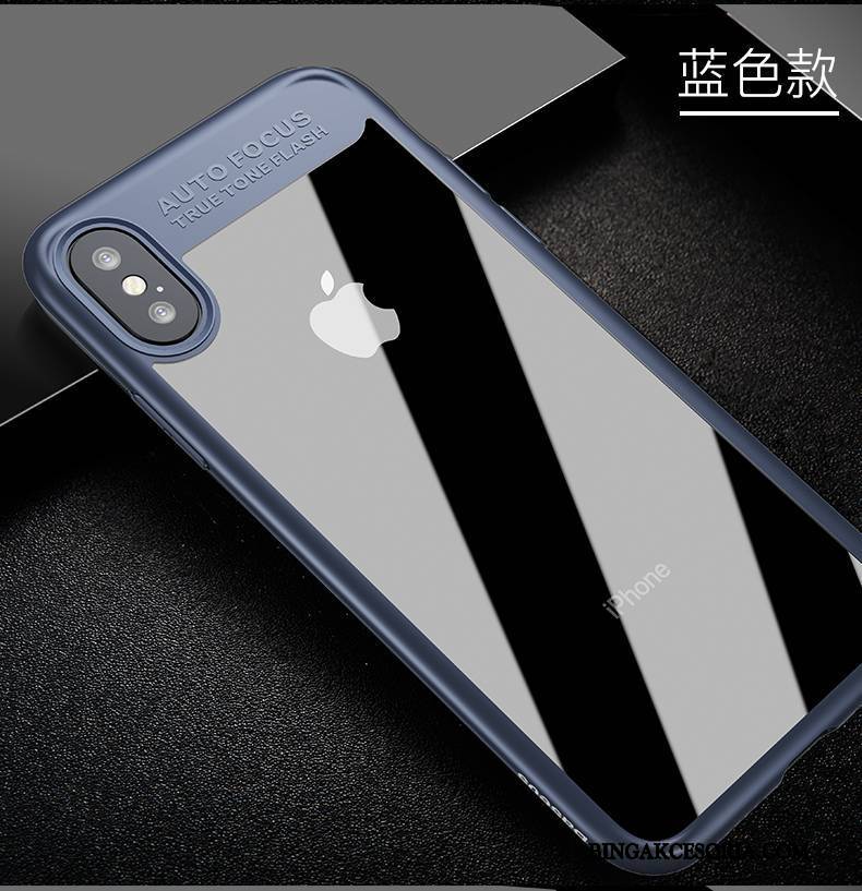 iPhone X Futerał Anti-fall Silikonowe Etui All Inclusive Niebieski Tendencja Przezroczysty