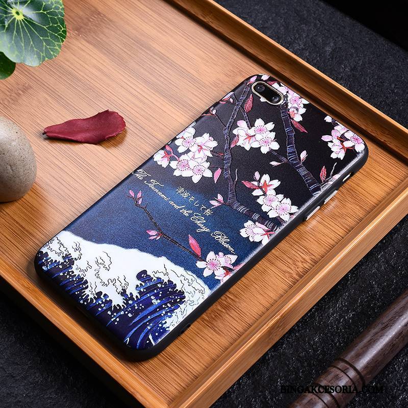 iPhone X Futerał Etui Na Telefon Purpurowy Wiszące Ozdoby Japoński Crane Sakura Vintage