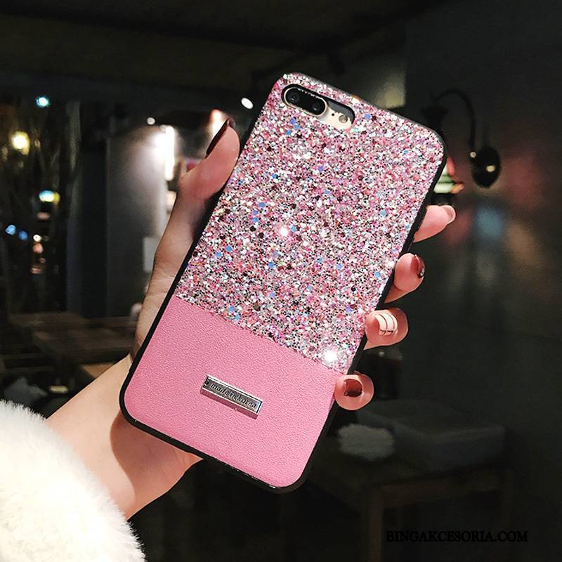 iPhone X Futerał Kolorowe Tendencja Różowe Anti-fall Rhinestone Mieszane Kolory Proszek