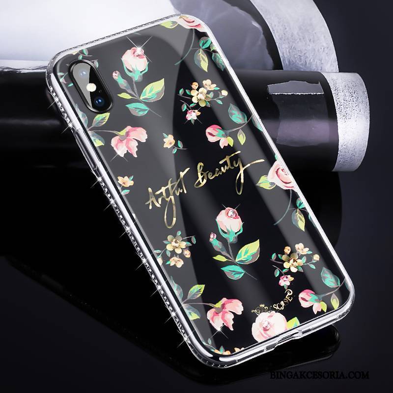 iPhone X Futerał Modna Marka Etui Na Telefon All Inclusive Rhinestone Luksusowy Nowy Czarny