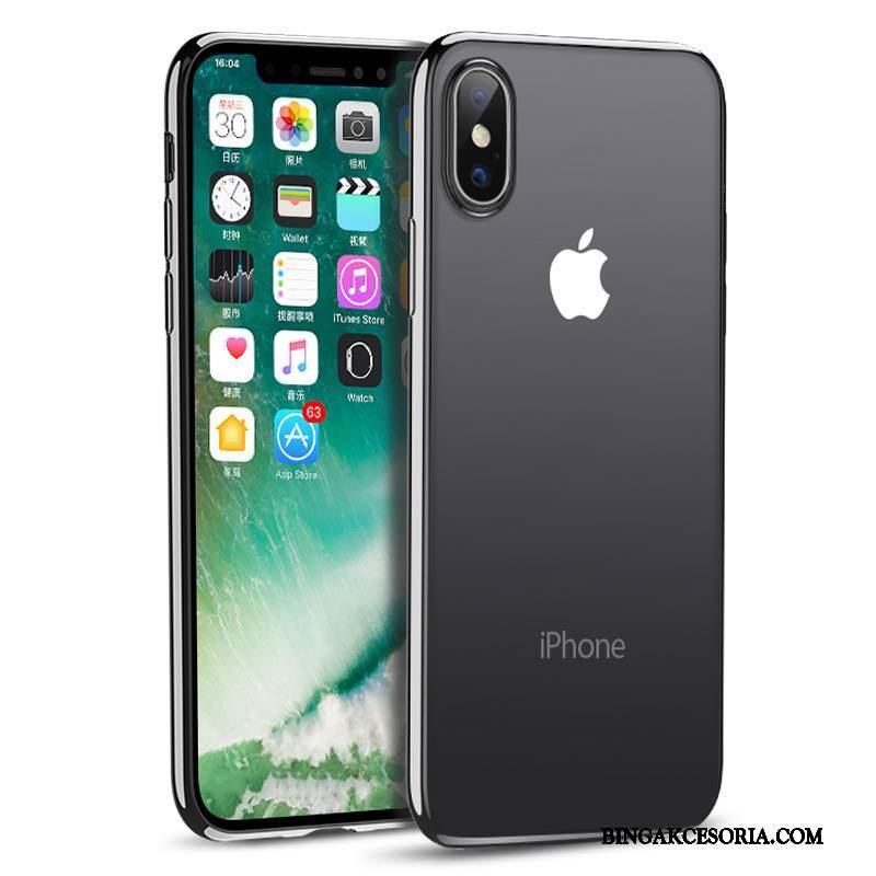 iPhone X Przezroczysty Miękki Etui Na Telefon Czarny Futerał Cienkie Silikonowe