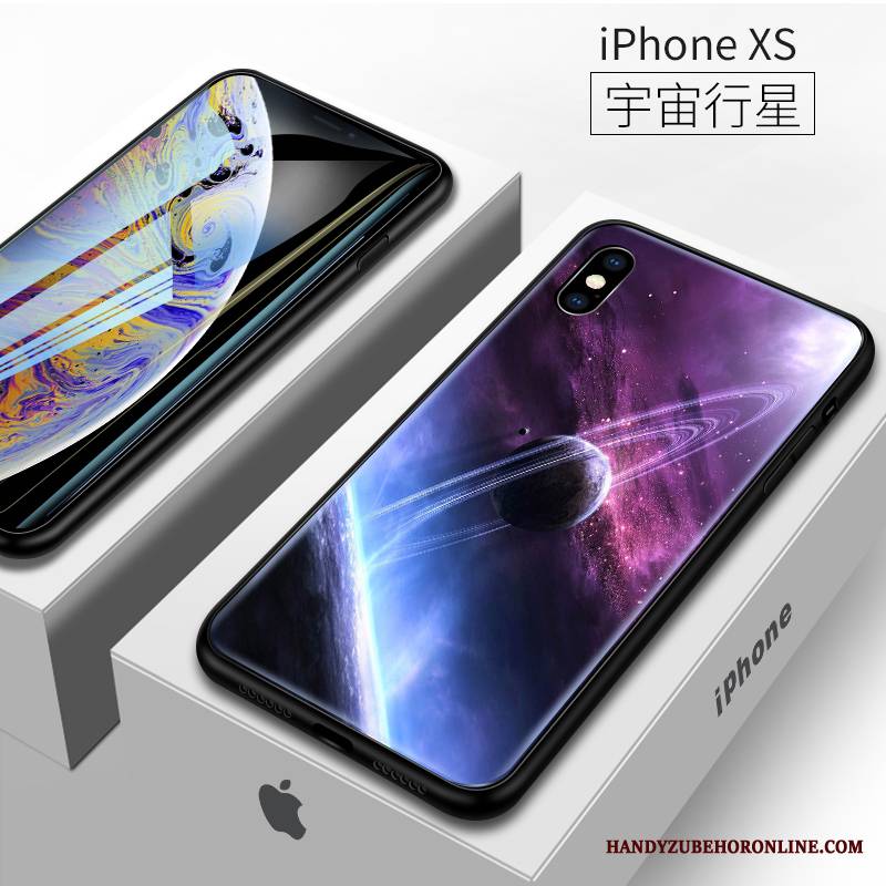 iPhone Xs Futerał Etui Na Telefon All Inclusive Ochraniacz Anti-fall Czerwony Netto Miękki Purpurowy