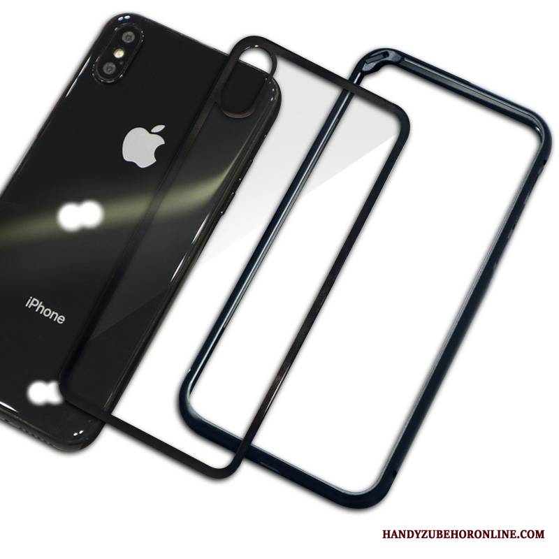 iPhone Xs Max Futerał Modna Marka Anti-fall Cienkie Metal All Inclusive Szkło Granica